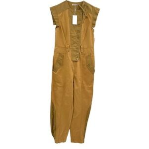 Ulla Johnson Jumpsuit Size 0 Valentine Fatigue Patchwork Pockets